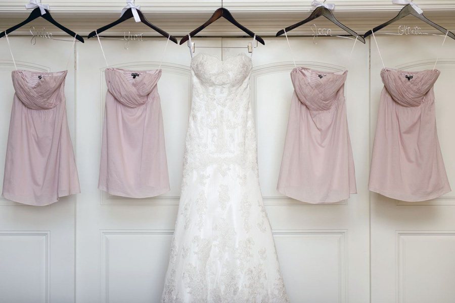 Hyatt Huntington Beach Wedding by John Park Lace Wedding Dress, Pink ...