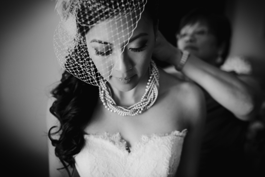 Seven Degrees Laguna Beach Wedding by Apertura - Bride,  Birdcage Veil, Pearls