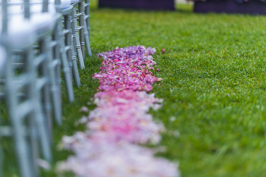 Ritz Carlton Laguna Niguel Wedding by Lin and Jirsa 16 Ceremony Details Ombre Aisle Petals