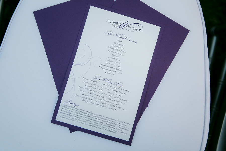 Ritz Carlton Laguna Niguel Wedding by Lin and Jirsa 17 Purple Programs