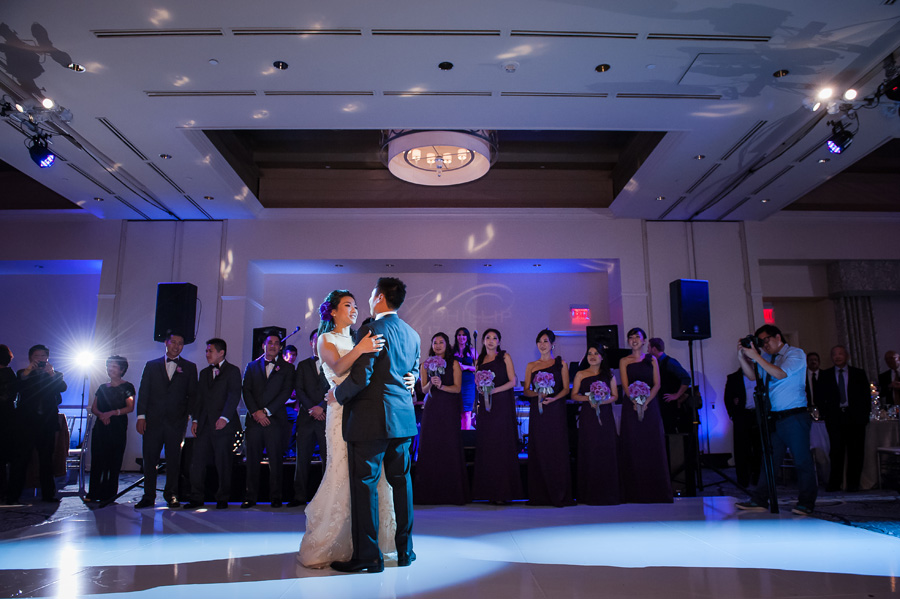 Ritz Carlton Laguna Niguel Wedding by Lin and Jirsa 38 Reception First Dance White Dancefloor