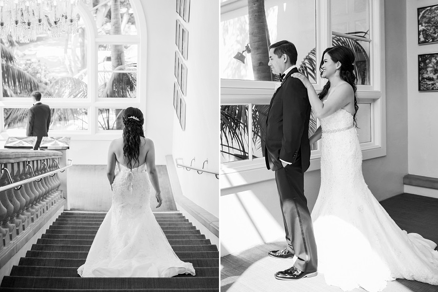 10a_Ritz Carlton Laguna Niguel Wedding by KLK Photography_First Look on Grand Staircase