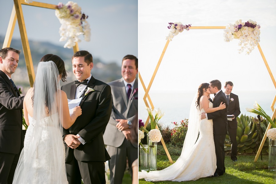 24a_Ritz Carlton Laguna Niguel Wedding by KLK Photography_Modern Ceremony Hexagon Altar