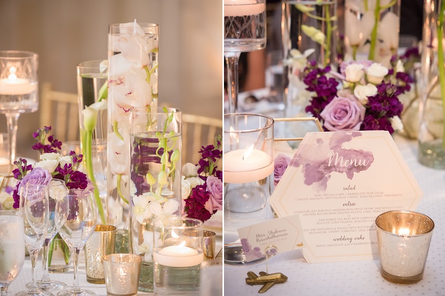 32_Ritz Carlton Laguna Niguel Wedding by KLK Photography_Reception Details Long Table Centerpiece Sumberged Flowers