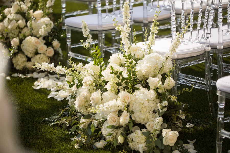 22 Ritz Carlton Laguna Niguel Wedding by DPark Photography Ceremony Details Aisle Florals