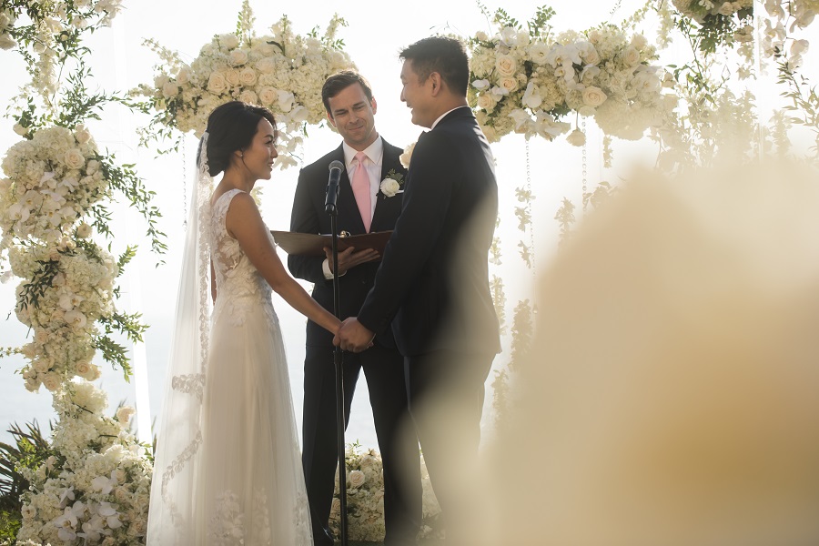25 Ritz Carlton Laguna Niguel Wedding by DPark Photography Ceremony Bride and Groom at Altar