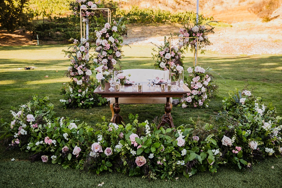 36 Triunfo Creek Vineyard Wedding by Sarah Mack Photography Sweetheart Table