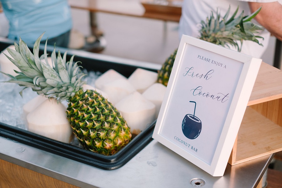 22 Pasea Huntington Beach Wedding by Cotton Love Studios Coconut Bar